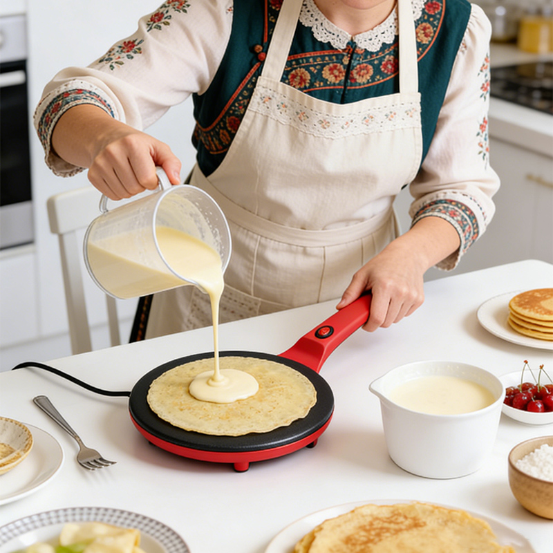 Crepe Maker Non Stick - جهاز صنع الكريب الكهربائي أحادي التسخين