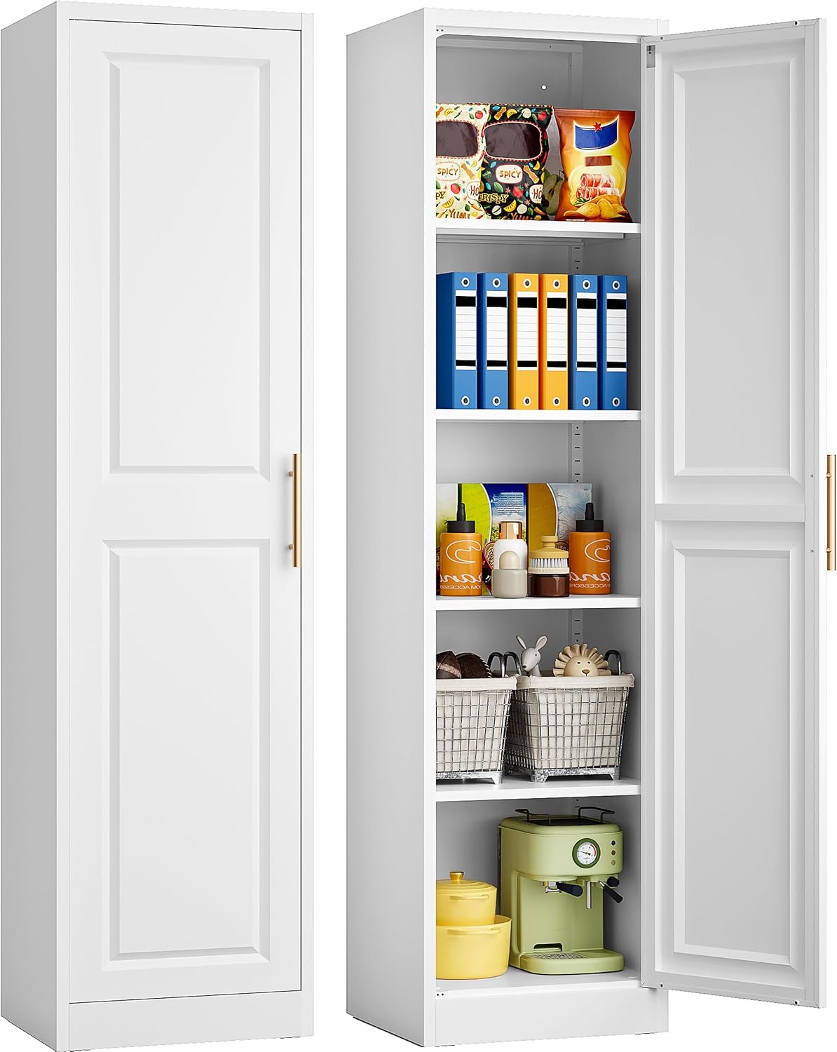Kitchen Appliances Organizer - خزانة تخزين طويلة ورفيعة بباب واحد