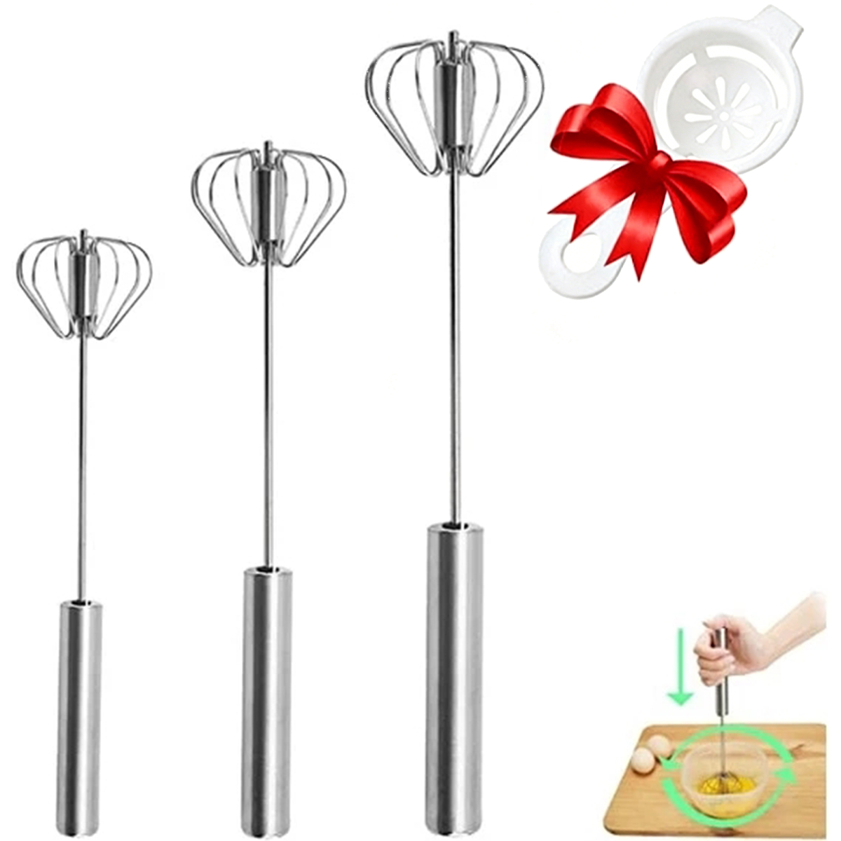 Kitchen Appliances Electronics - خلاط بيض من الفولاذ المقاوم للصدأ،