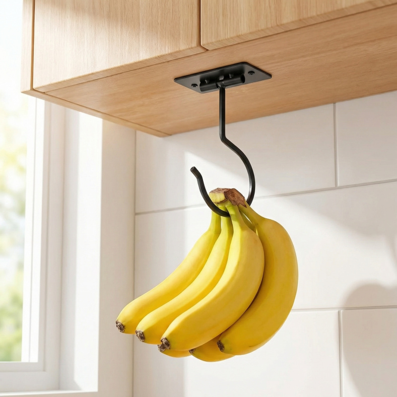Kitchen Appliances Organizer - رف تخزين معدني أسود ذاتي اللصق