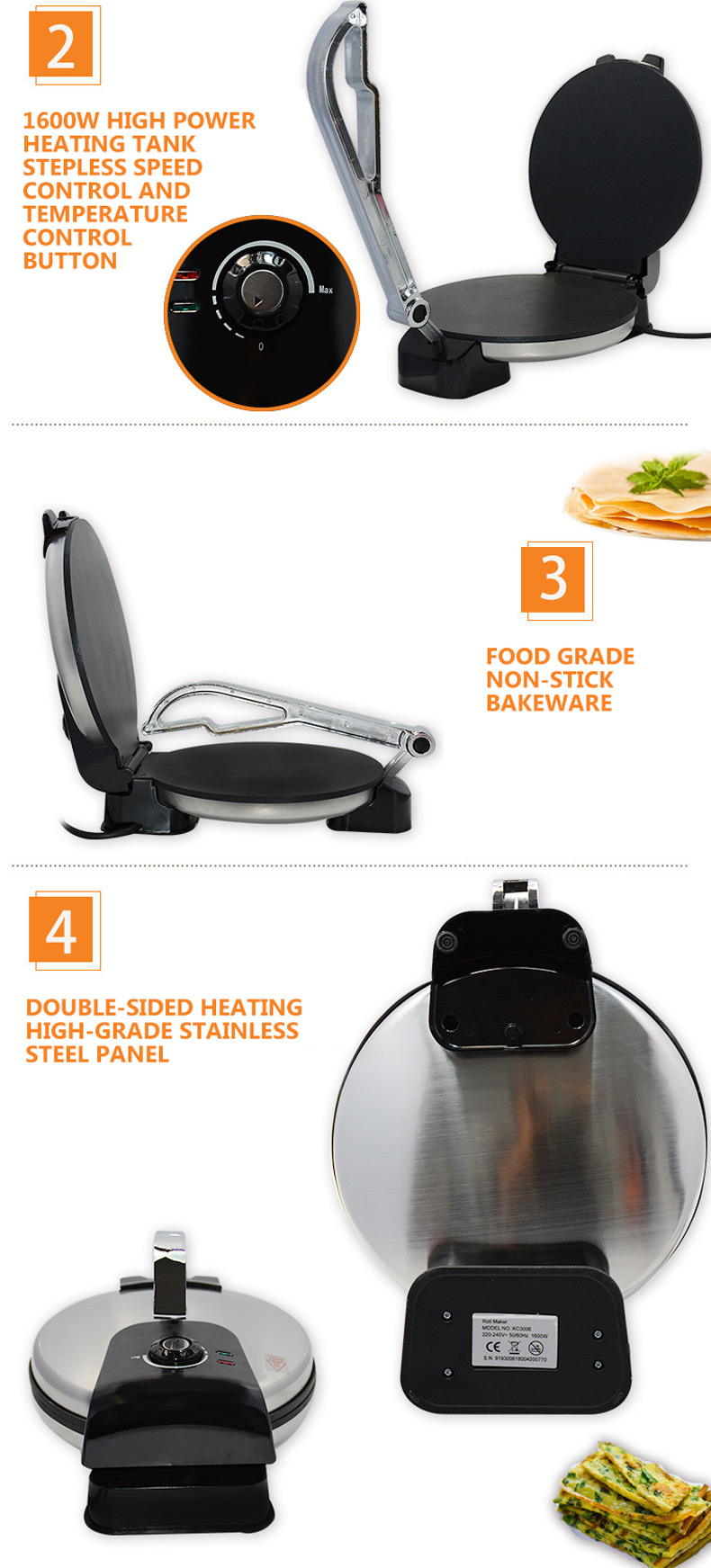 آلة الفطائر التجارية صانع الكر - مراجعة Crepe Maker Non Stick وسعره