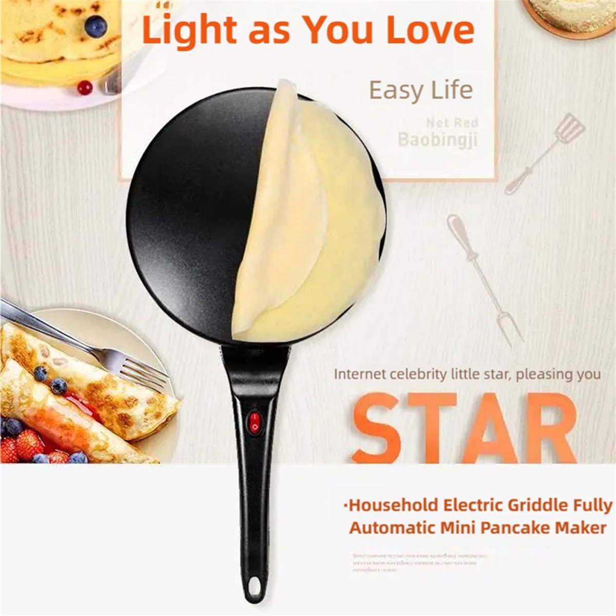 جهاز صنع الكريب الكهربائي M10K - مراجعة Crepe Maker Non Stick وسعره