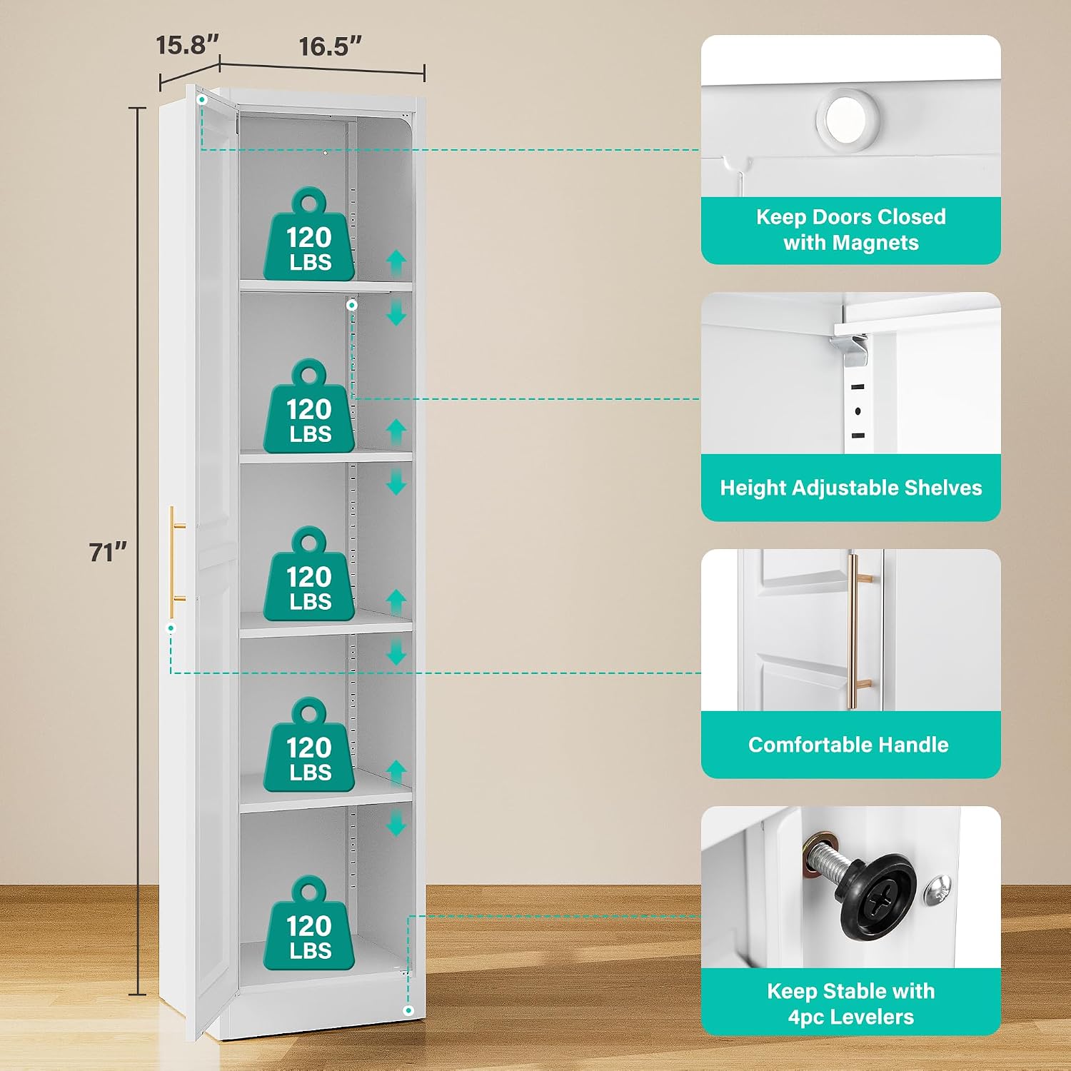 خزانة تخزين طويلة ورفيعة بباب  - مراجعة Kitchen Appliances Organizer وسعره