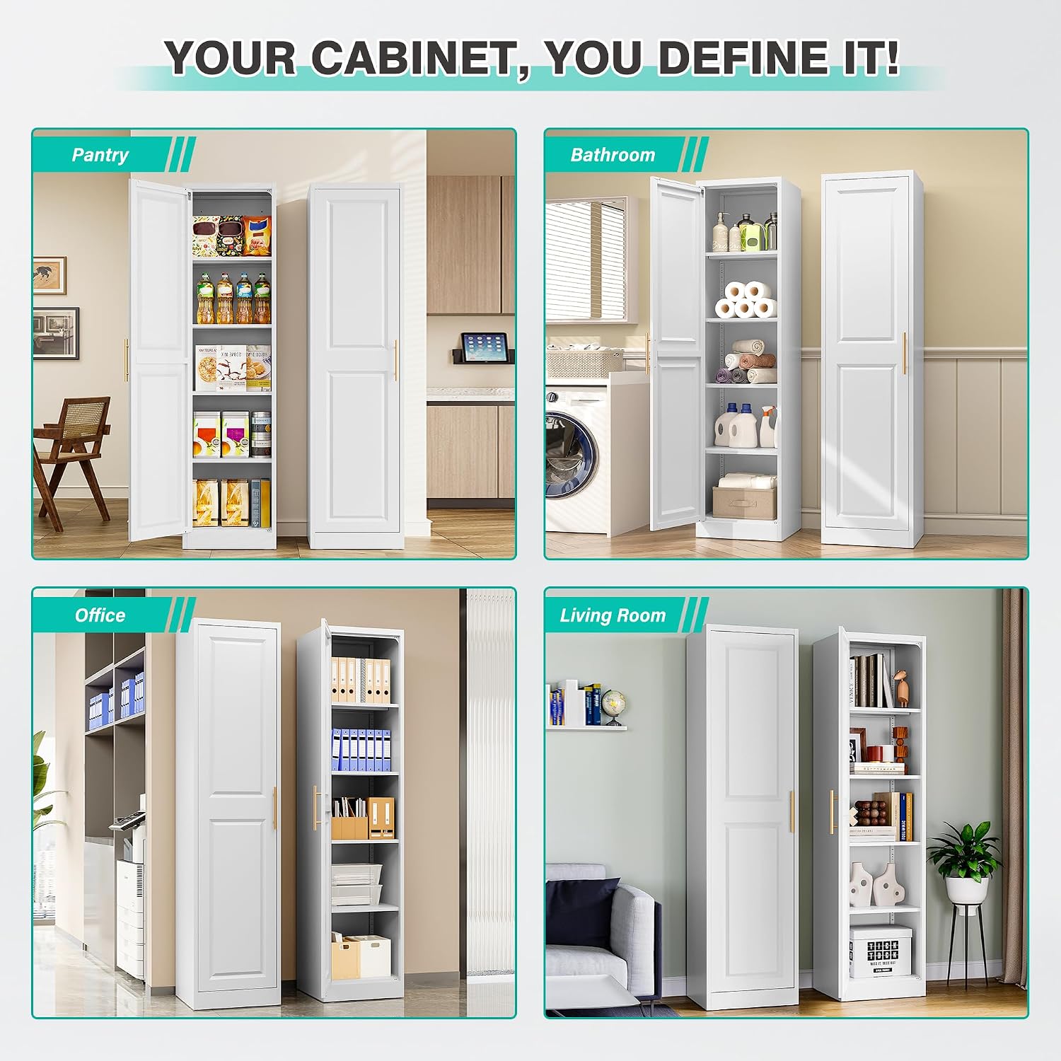 خزانة تخزين طويلة ورفيعة بباب  - مراجعة Kitchen Appliances Organizer وسعره